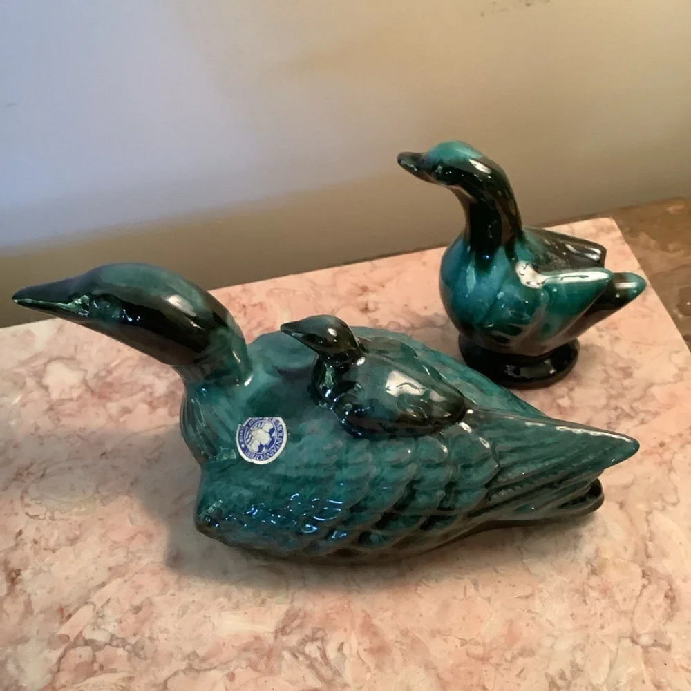 Vintage Blue Mountain Pottery Duck Loon Family Mother Baby NOS - Picture 3 of 6